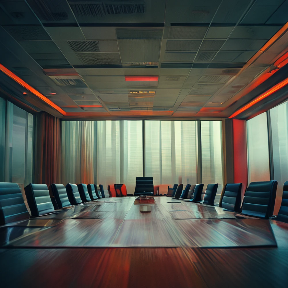 political debate in a conference room