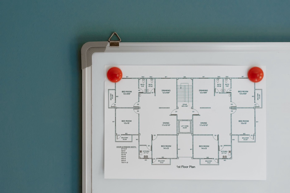 industriële plannen op een whiteboard