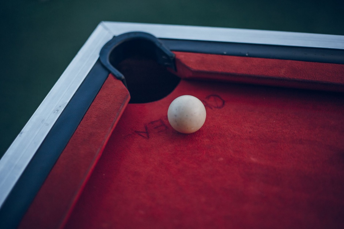 gavel, red table
